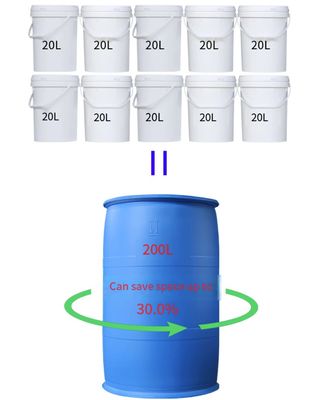 برميل حاوية بلاستيك 200L HDPE دائم مع فتحتين صغيرتين