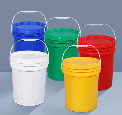 نقل الحرارة الطباعة جولة دلاء بلاستيكية PP واضحة مع اغطية 20L OEM