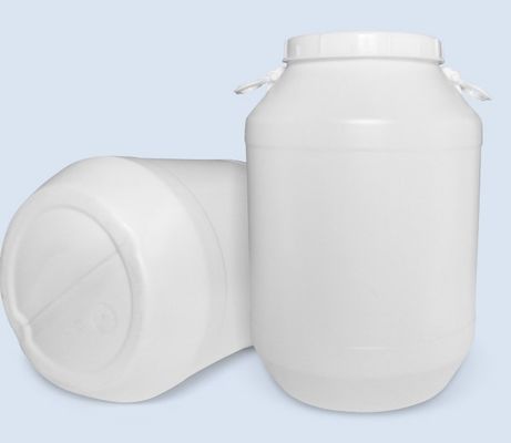 طبل 50L الأنزيم الأبيض HDPE الطبل البلاستيكي الغطاء الكيميائي