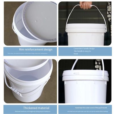 سطل دلو بلاستيك متعدد الألوان 20 لتر HDPE يستخدم للتخزين