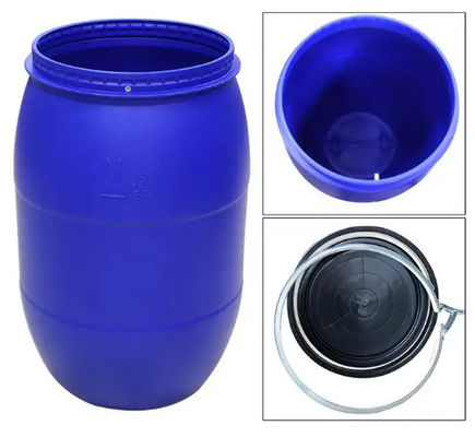 طبل تخزين الطعام البلاستيكي الأزرق HDPE مفتوح من الأعلى برميل برميل 394 * 880 مم